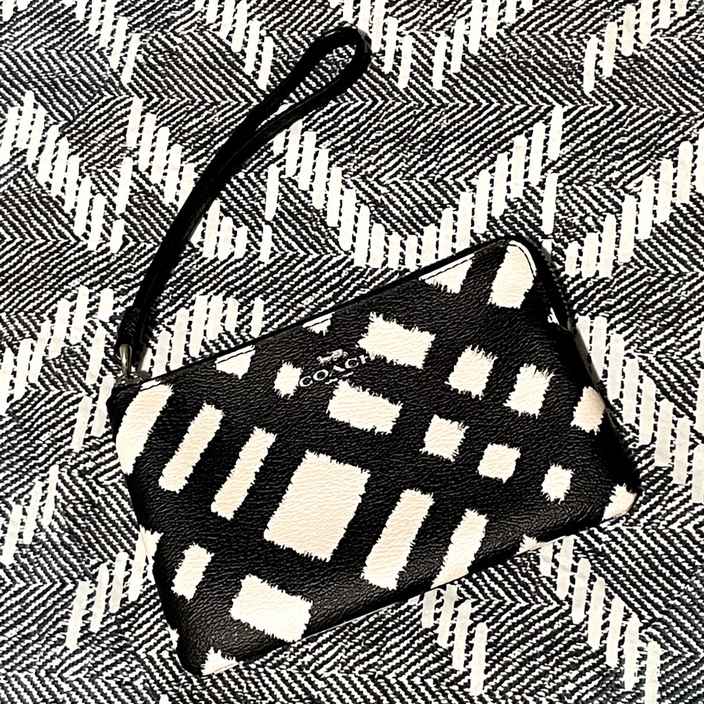 COACH Wild Plaid Print Wristlet